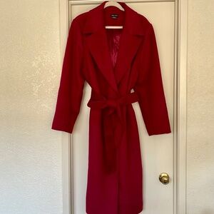 City Chic Burgundy Trench Coat Women's XL